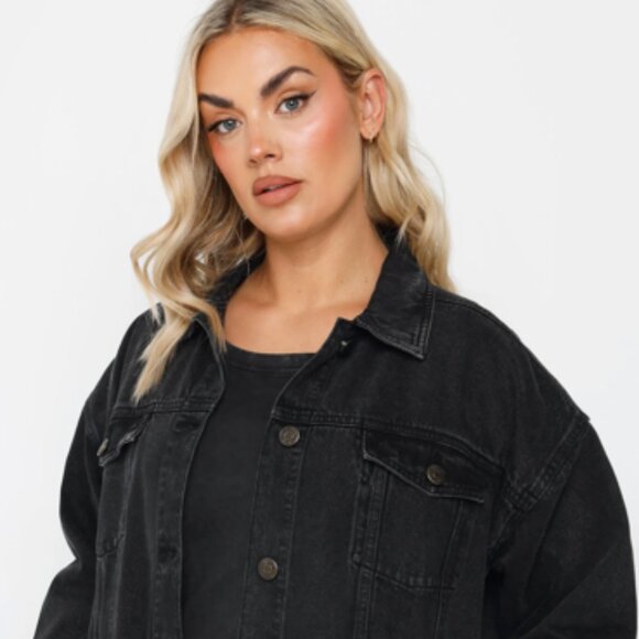 Yours | Plus Size -  Black Oversized Denim Jacket - NWT - Picture 13 of 16